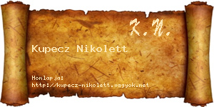 Kupecz Nikolett névjegykártya