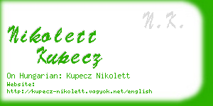 nikolett kupecz business card